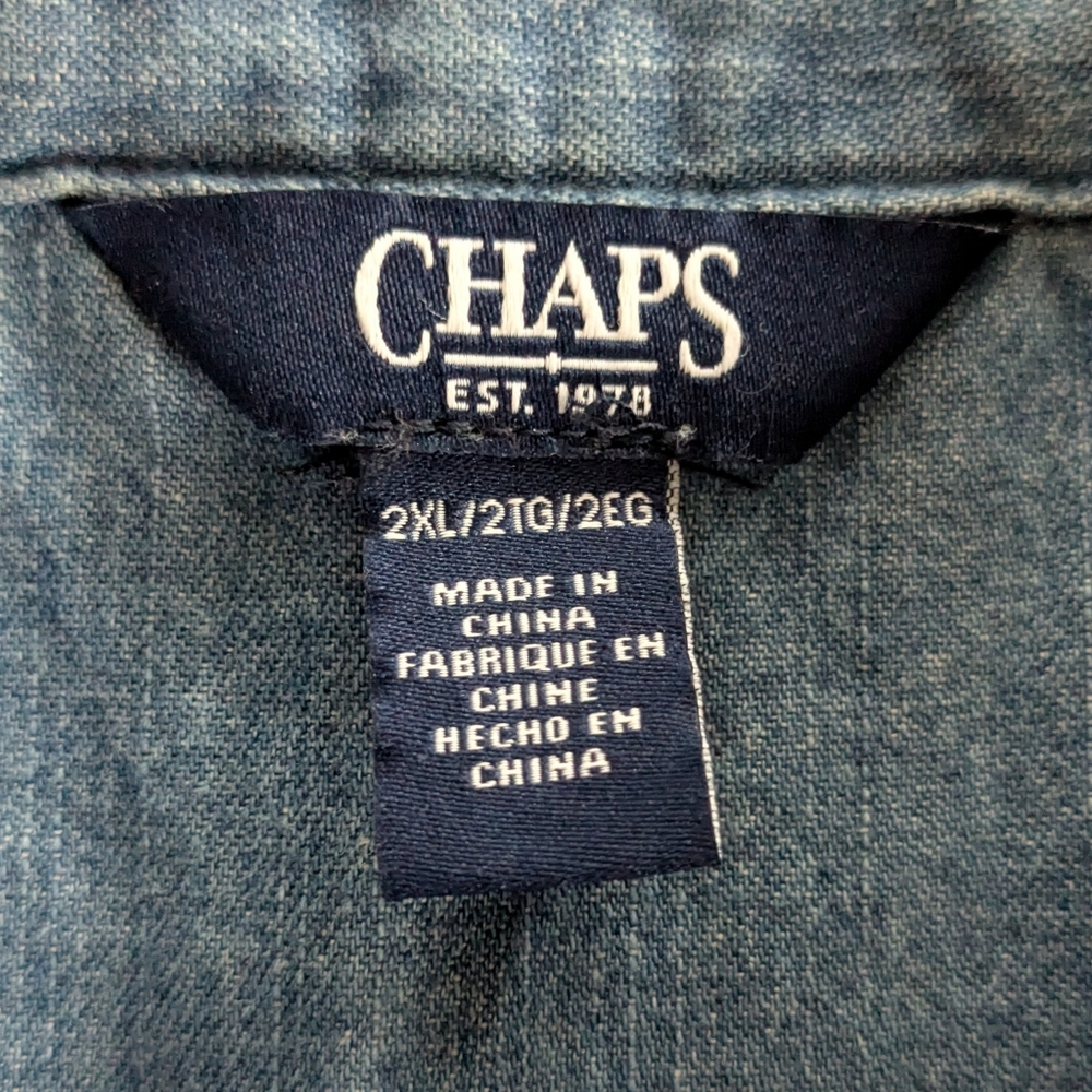 Chaps Chambray Button Up Shirt Size 2XL - Picture 10 of 10